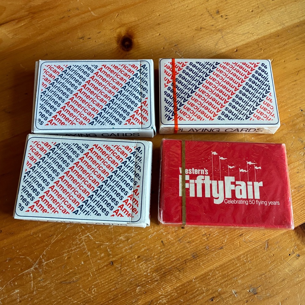 American Airlines & Western Airlines 1970’s Playing Card Sets - Sealed